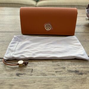 New Tory Burch Eyeglass Case with Fabric Pouch